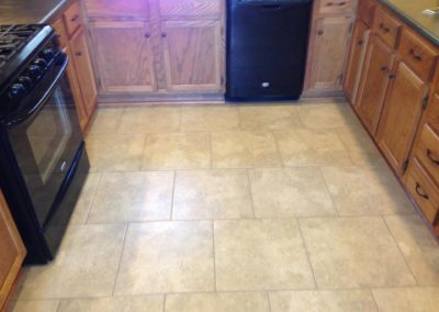 Tile flooring in a small kitchetn